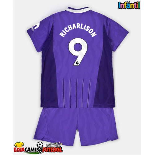 Camisa de Futebol Tottenham Hotspur Richarlison #9 Equipamento Alternativo Infantil 2026-27 Manga Curta (+ Calças curtas)
